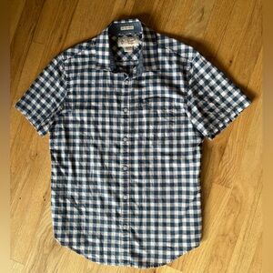 Original Penguin Heritage Slim Fit Mens Blue Plaid Short Sleeve
